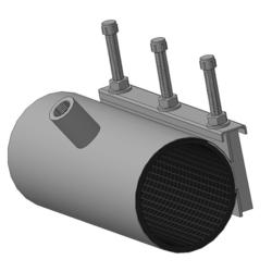 Хомут врезной ОД=102-112 L=300 ДУ=90 вн. резьба ДУ32